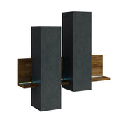 Étagère et armoire murale 150 cm Ilyes Gris et Bois