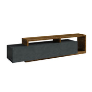 Meuble TV 1 tiroir 219 cm Ilyes Gris et Bois