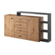 Buffet 2 portes 4 tiroirs Ilyes Bois et Gris