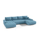 Canapé U 5 places convertible coffre Jonas Bleu