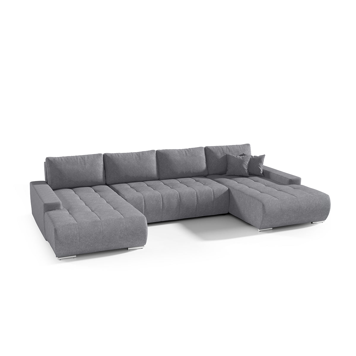 Canapé U 5 places convertible coffre Jonas Gris foncé