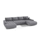 Canapé U 5 places convertible coffre Jonas Gris foncé