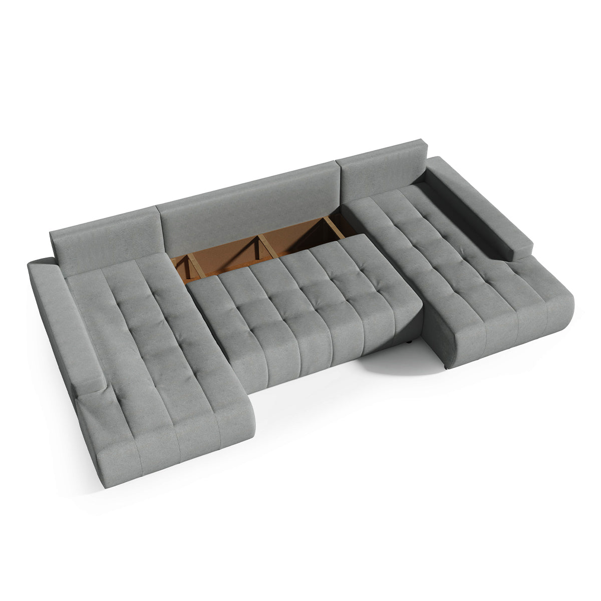 Canapé U 5 places convertible coffre Jonas Gris foncé - vue 9