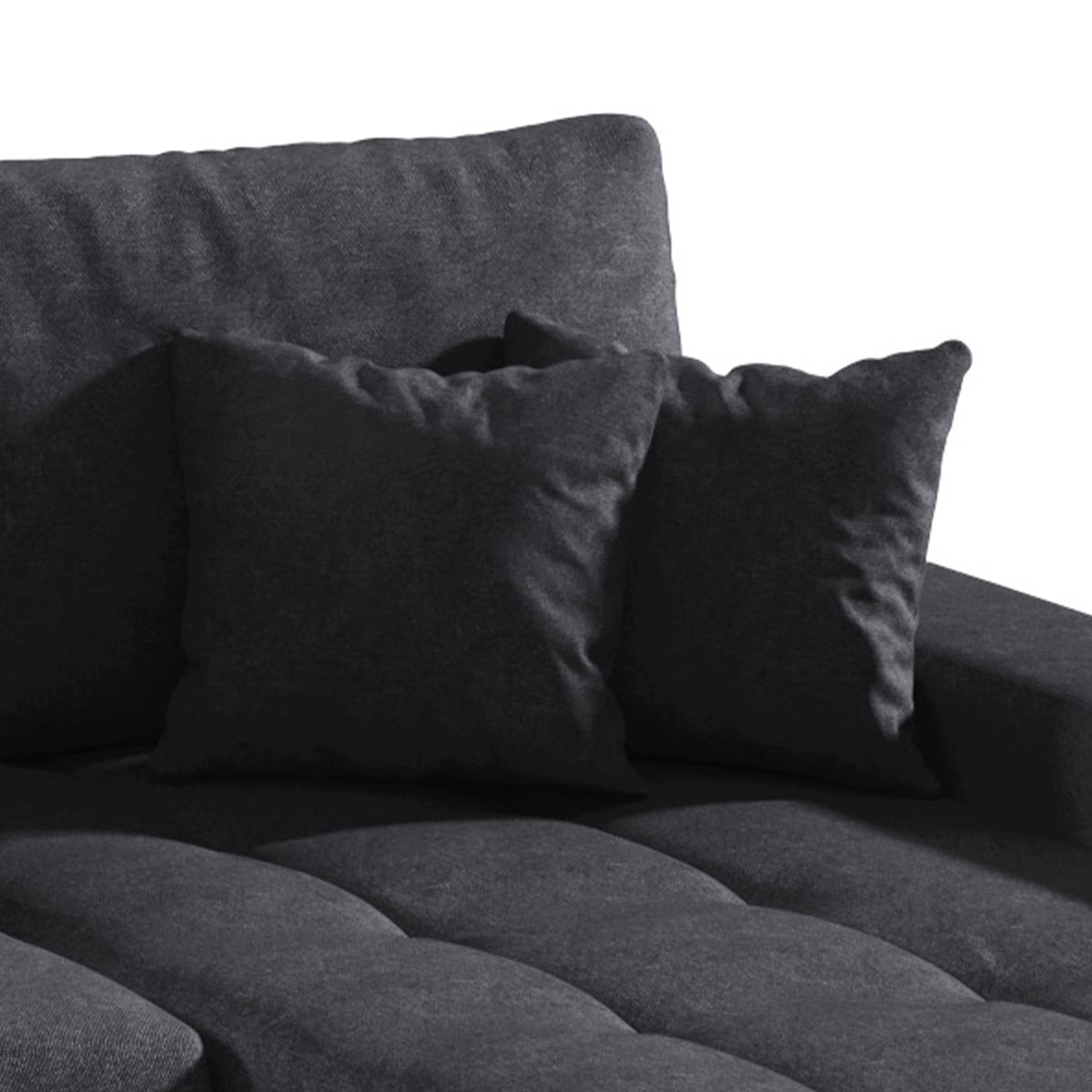 Canapé U 5 places convertible coffre Jonas Gris anthracite - vue 6