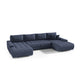 Canapé U 5 places convertible coffre Jonas Bleu Marine