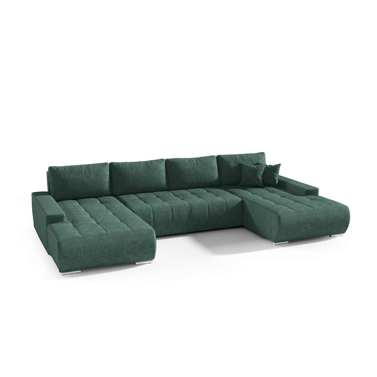 Canapé U 5 places convertible coffre Jonas Vert