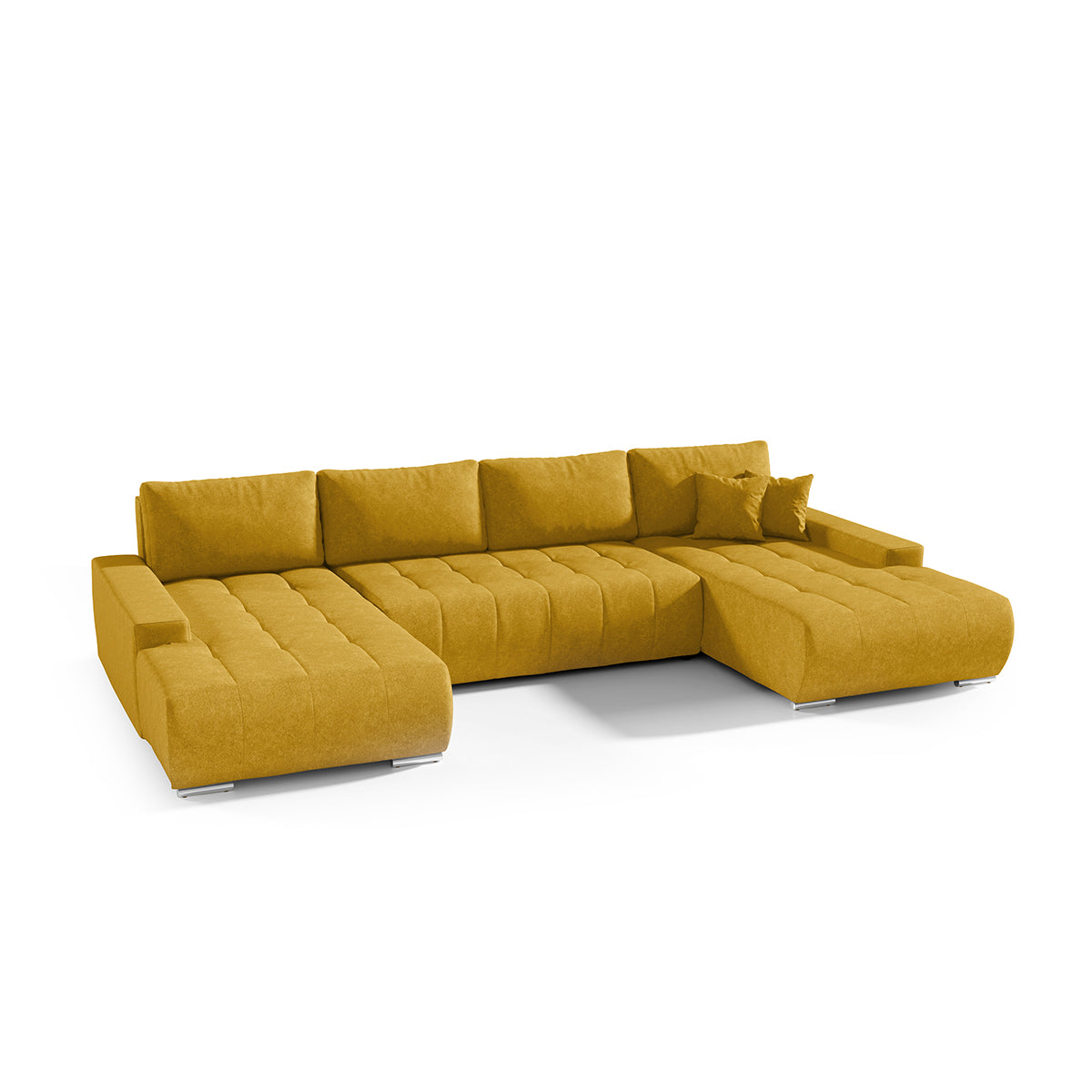 Canapé U 5 places convertible coffre Jonas Jaune