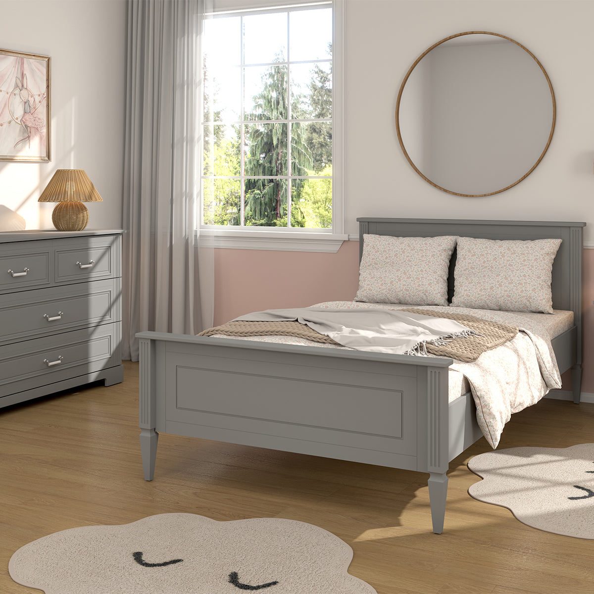 Lit 120x200 sommier inclus Bellamy Ines Gris - vue 3