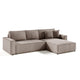 Canapé d'angle réversible et convertible 4 places avec coffre Isaac velours côtelé Taupe