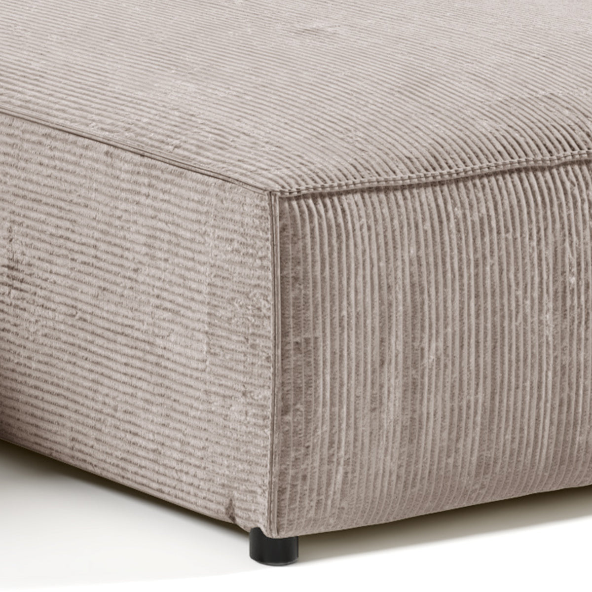 Canapé d'angle réversible et convertible 4 places avec coffre Isaac velours côtelé Taupe - vue 3