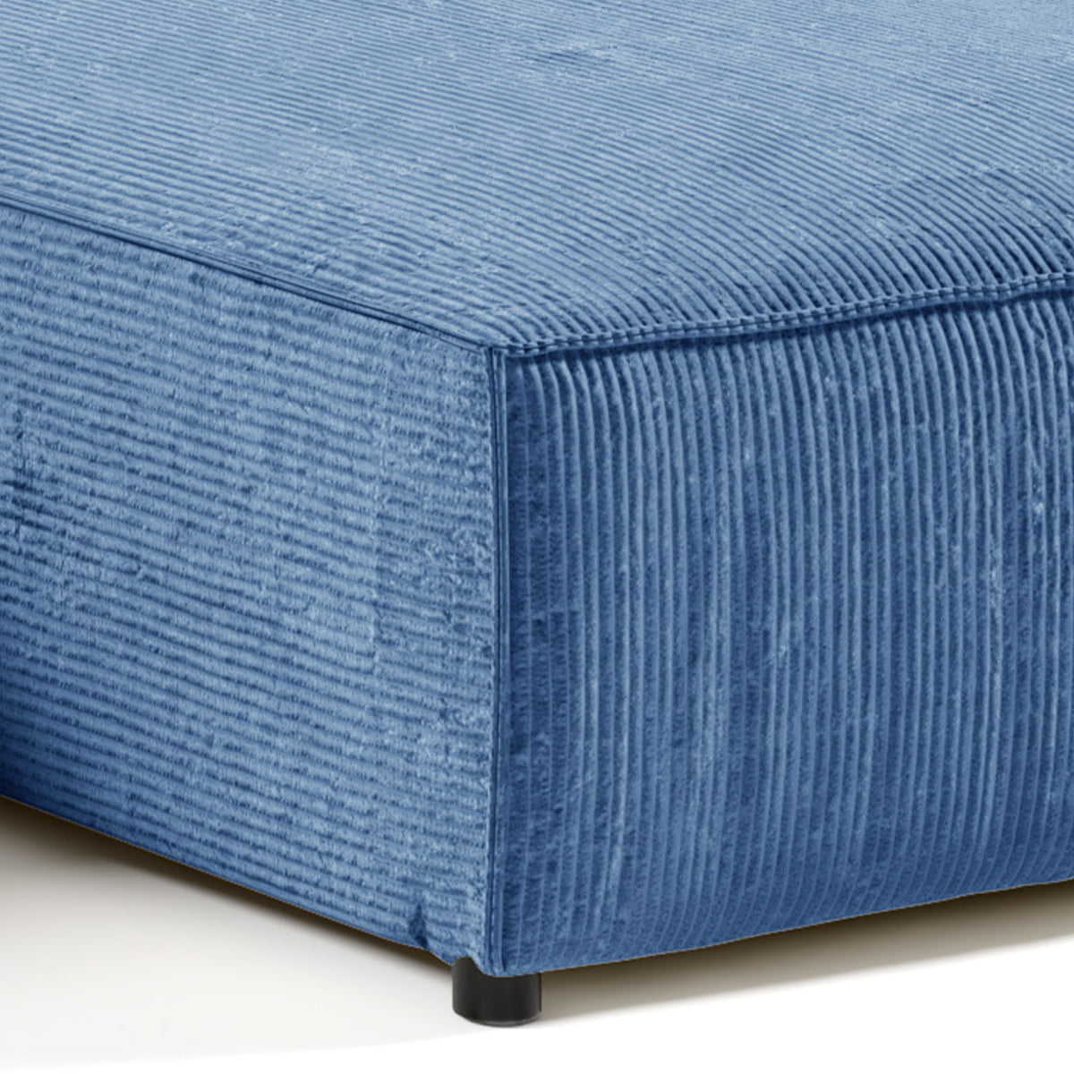 Canapé d'angle réversible et convertible 4 places avec coffre Isaac velours côtelé Bleu - vue 3