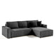 Canapé d'angle réversible et convertible 4 places avec coffre Isaac velours côtelé Gris Foncé