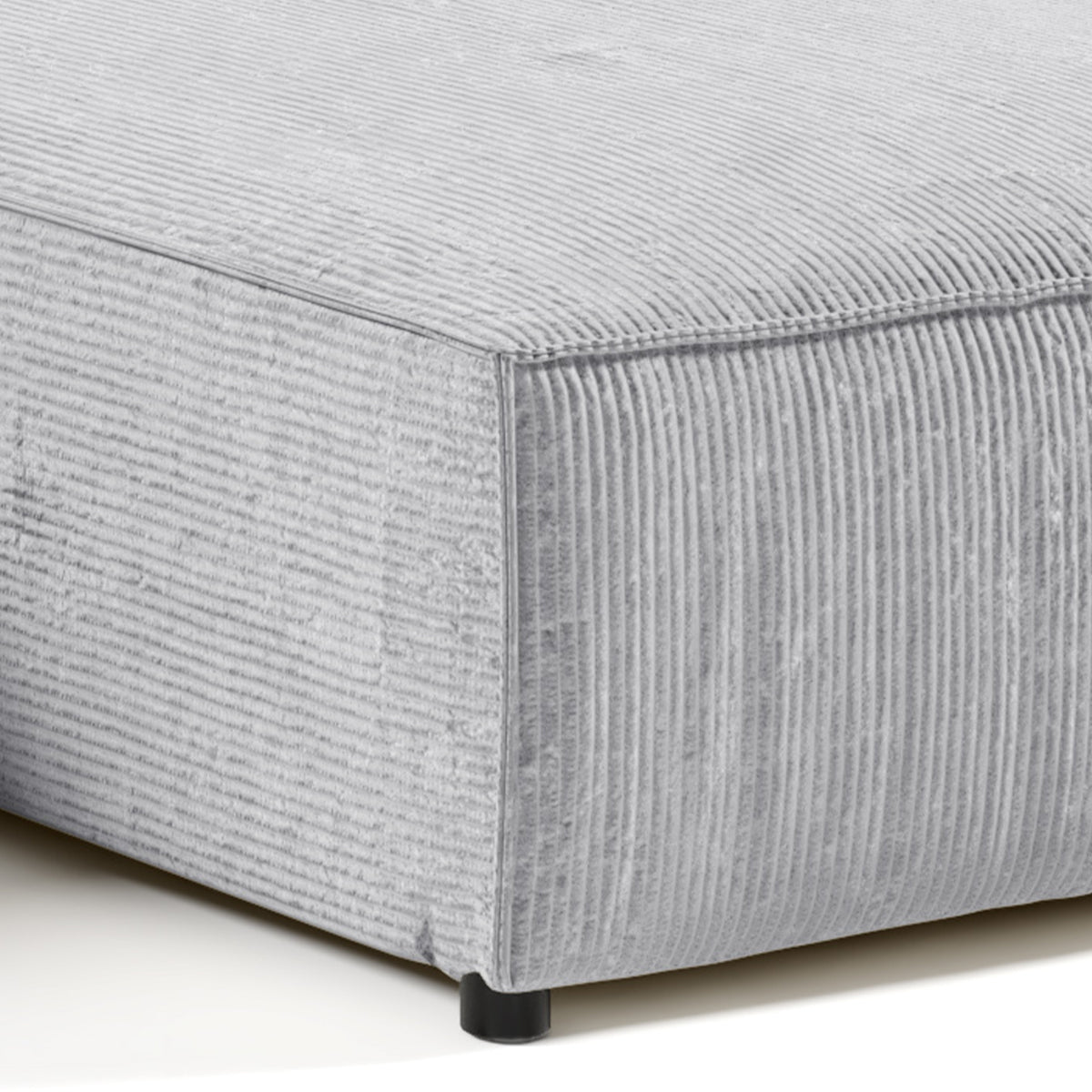 Canapé d'angle réversible et convertible 4 places avec coffre Isaac velours côtelé Gris Clair - vue 3