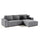 Canapé d'angle réversible et convertible 4 places avec coffre Isaac velours côtelé Gris