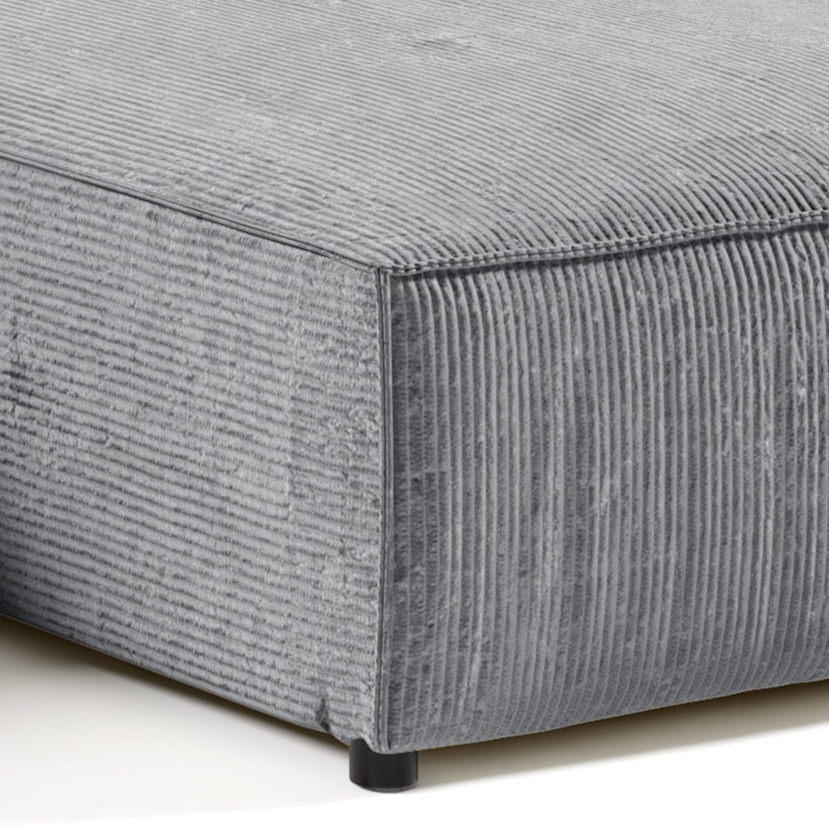 Canapé d'angle réversible et convertible 4 places avec coffre Isaac velours côtelé Gris - vue 3