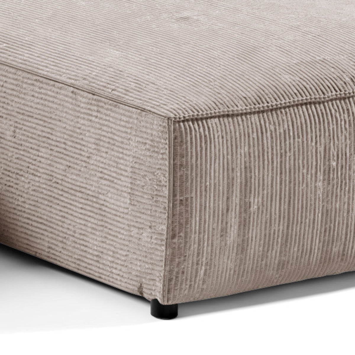 Canapé U 5 places convertible coffre Isaac velours côtelé Taupe - vue 3