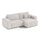 Canapé d'angle réversible et convertible 3 places avec coffre Isaac Mini velours côtelé Blanc cassé
