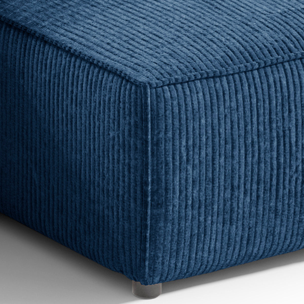 Canapé d'angle réversible et convertible 3 places avec coffre Isaac Mini velours côtelé Bleu - vue 3