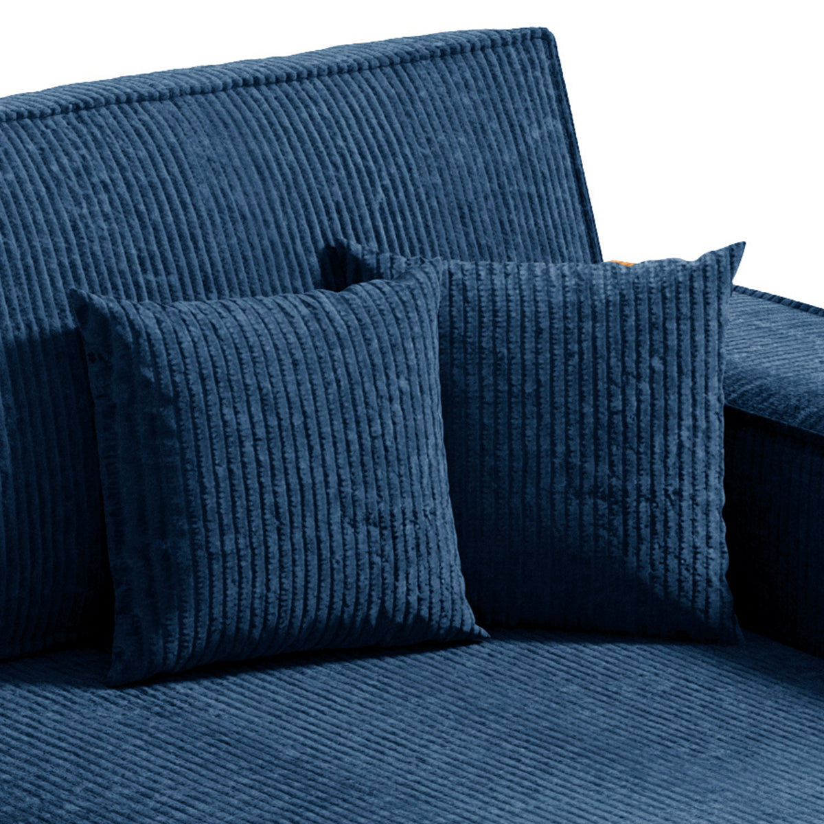Canapé d'angle réversible et convertible 3 places avec coffre Isaac Mini velours côtelé Bleu - vue 4