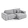 Canapé d'angle réversible et convertible 3 places avec coffre Isaac Mini velours côtelé Gris clair