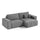 Canapé d'angle réversible et convertible 3 places avec coffre Isaac Mini velours côtelé Gris