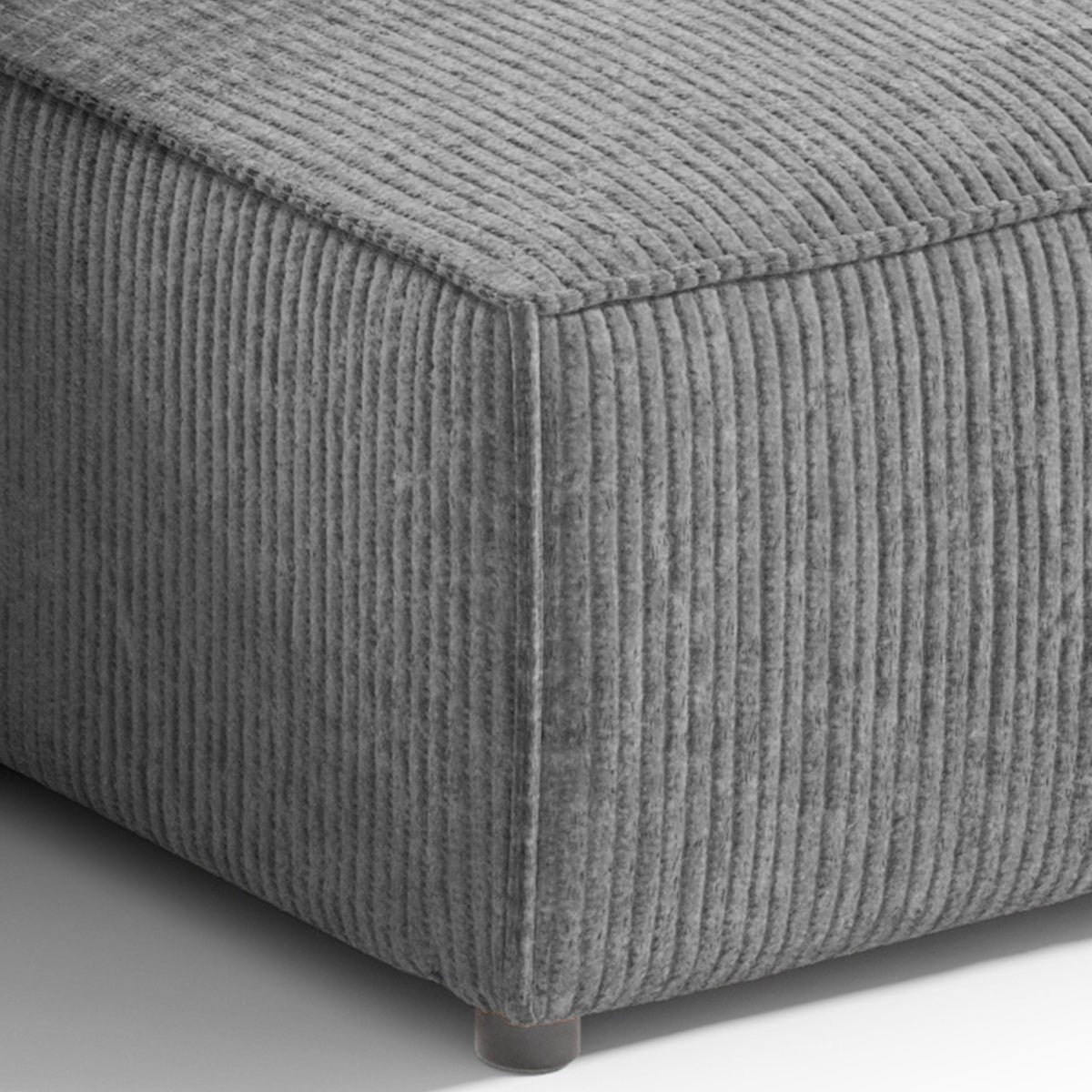 Canapé d'angle réversible et convertible 3 places avec coffre Isaac Mini velours côtelé Gris - vue 3