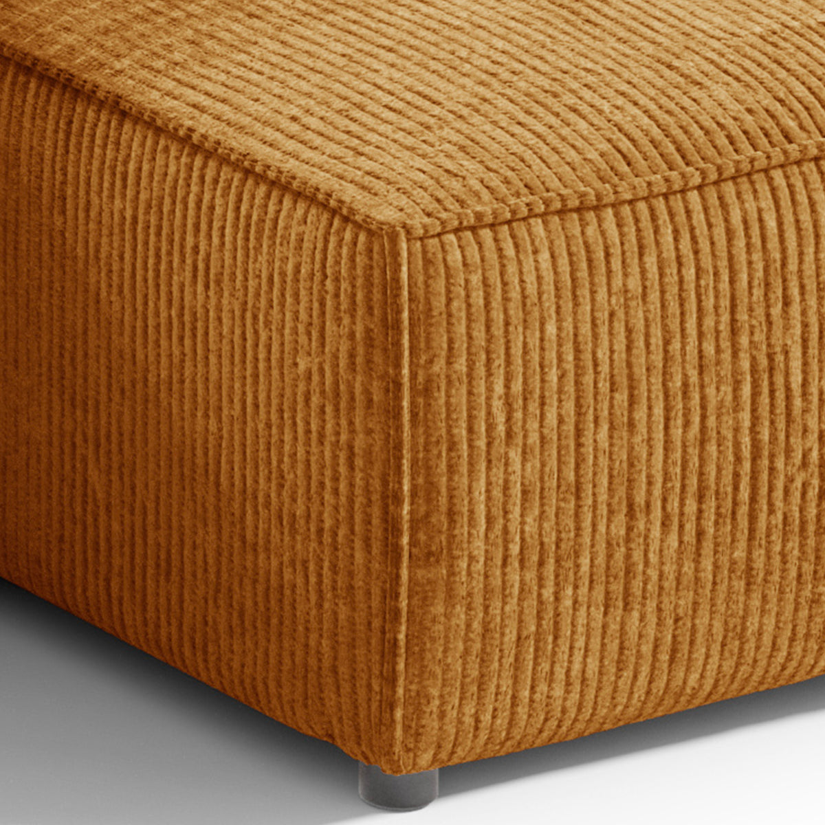 Canapé d'angle réversible et convertible 3 places avec coffre Isaac Mini velours côtelé Jaune - vue 5