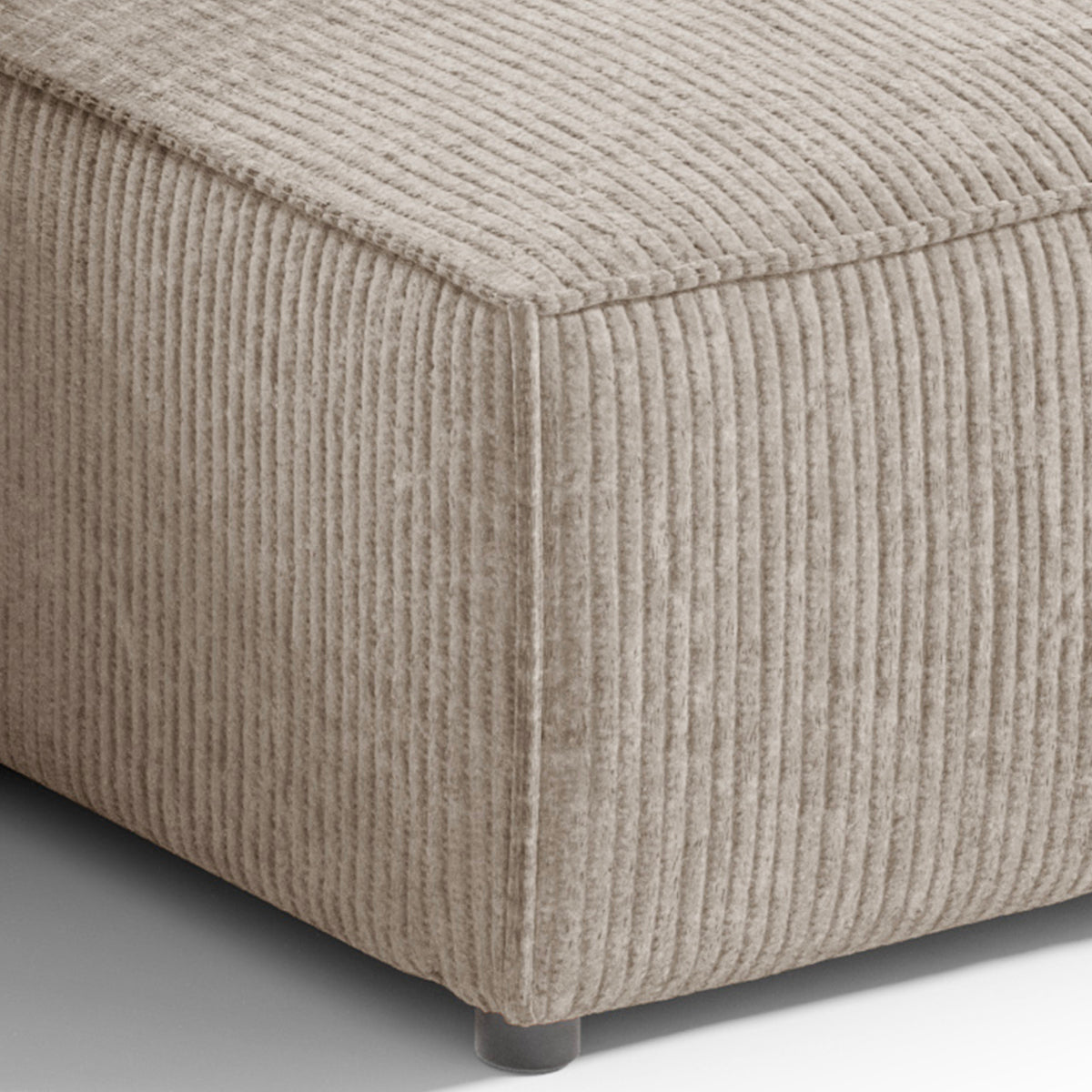 Canapé d'angle réversible et convertible 3 places avec coffre Isaac Mini velours côtelé Taupe - vue 3
