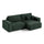 Canapé d'angle réversible et convertible 3 places avec coffre Isaac Mini velours côtelé Vert sapin