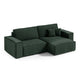Canapé d'angle réversible et convertible 3 places avec coffre Isaac Mini velours côtelé Vert sapin
