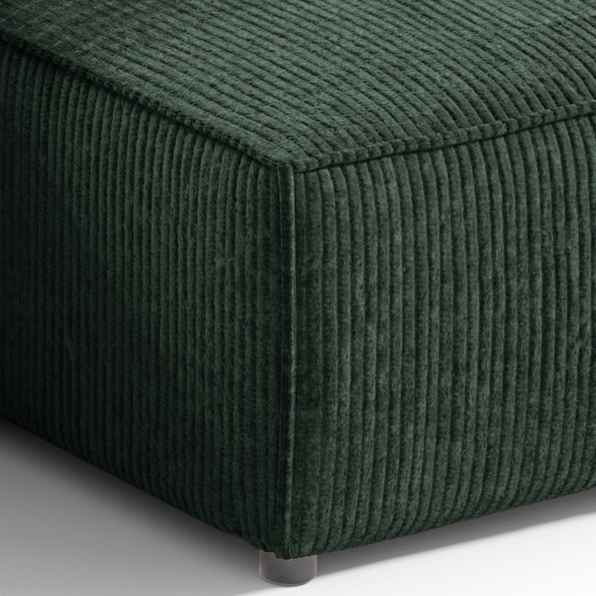 Canapé d'angle réversible et convertible 3 places avec coffre Isaac Mini velours côtelé Vert sapin - vue 3