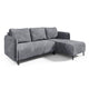 Canapé d'angle réversible et convertible 3 places avec coffre Robin velours côtelé Gris clair
