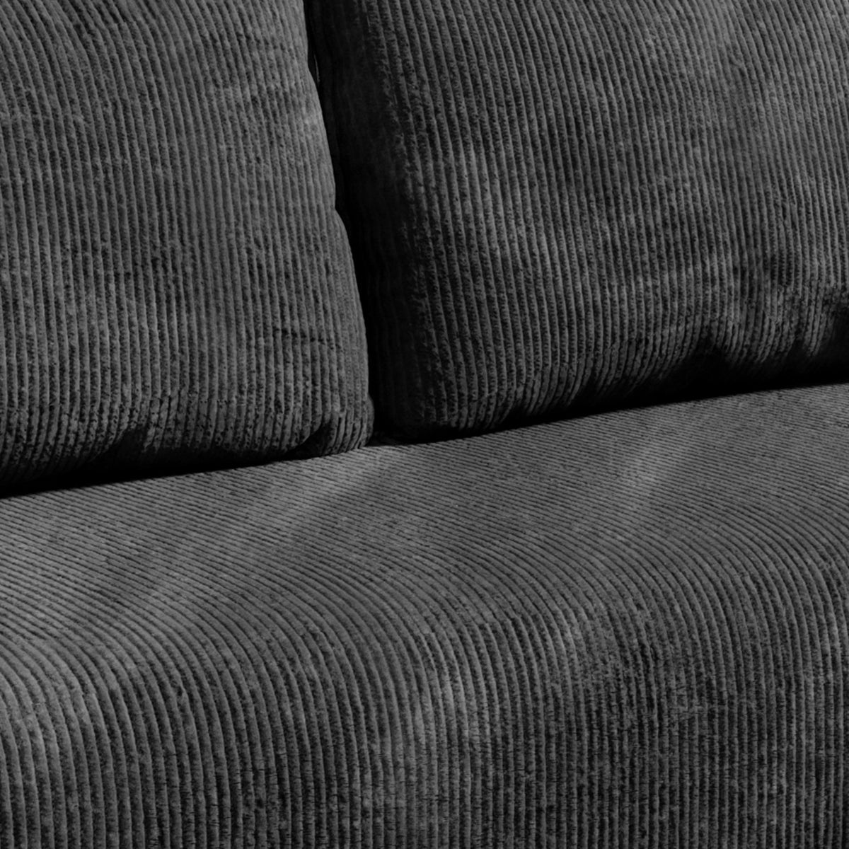 Canapé d'angle réversible et convertible 3 places avec coffre Robin velours côtelé Gris foncé - vue 3