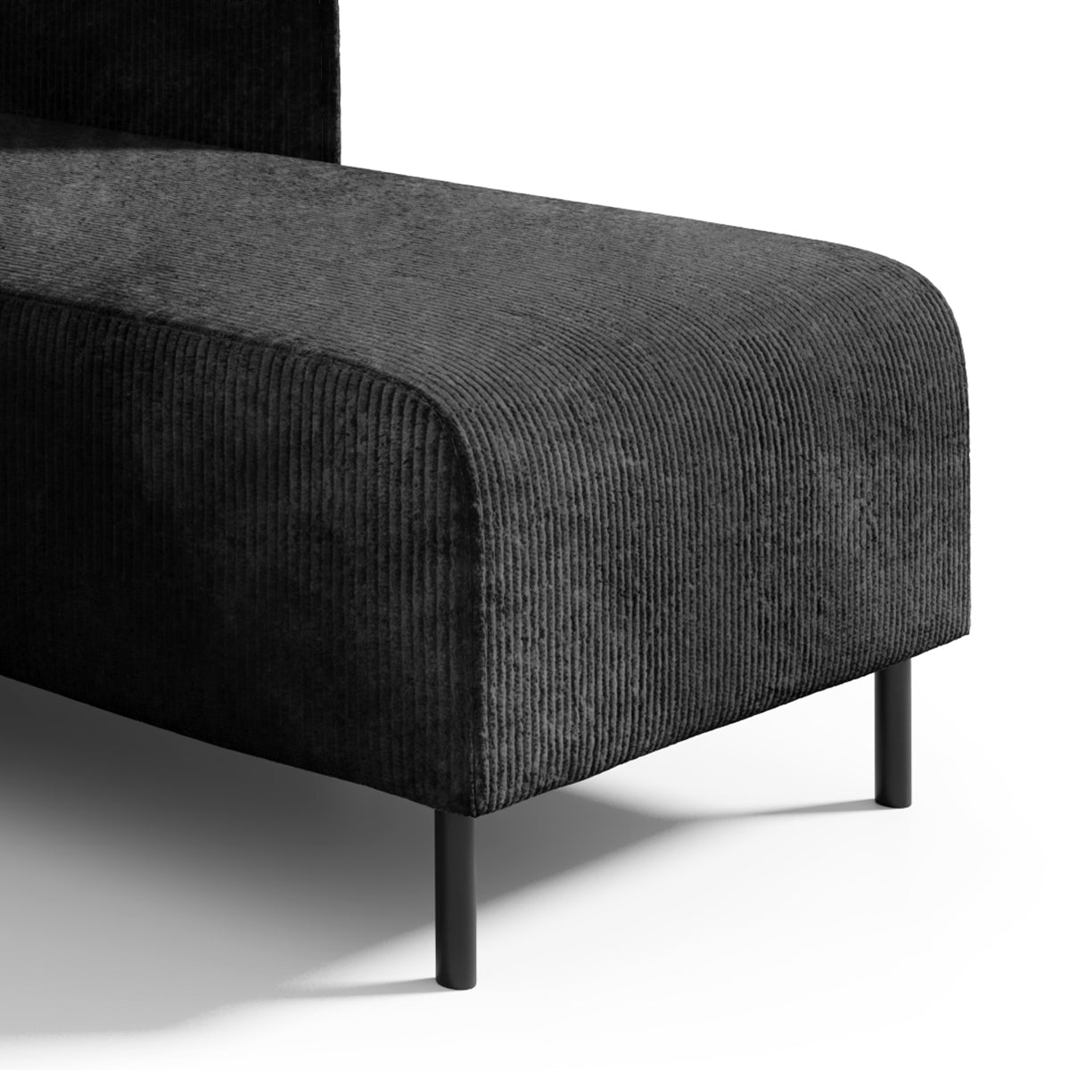 Canapé d'angle réversible et convertible 3 places avec coffre Robin velours côtelé Gris foncé - vue 4