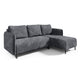 Canapé d'angle réversible et convertible 3 places avec coffre Robin velours côtelé Gris
