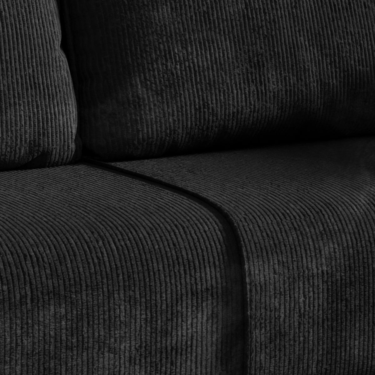 Canapé convertible 3 places avec coffre Robin velours côtelé Gris foncé - vue 3