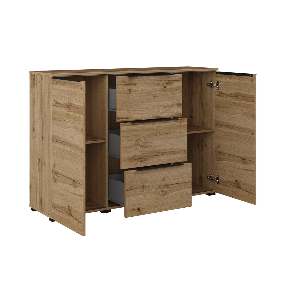 Buffet 2 portes 3 tiroirs Jacob Bois - vue 2