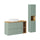 Ensemble meuble simple vasque 100cm 2 tiroirs 2 niches et colonne Jade Vert et Bois