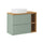 Meuble simple vasque 80cm 2 tiroirs 2 niches Jade Vert et Bois