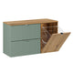 Meuble sous-vasque 100cm panier à linge Jade Vert et Bois