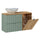Meuble simple vasque 100cm panier à linge Jade Vert et Bois