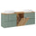 Meuble double vasque 160cm panier à linge Jade Vert et Bois - Vasques ovales