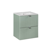 Meuble simple vasque encastrée 50cm 2 tiroirs Jade Vert