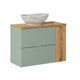 Meuble simple vasque 80cm Jade Vert et Bois