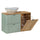 Meuble simple vasque 90cm panier à linge Jade Vert et Bois