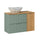 Meuble simple vasque 90cm Jade Vert et Bois