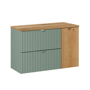 Meuble sous-vasque 90cm Jade Vert et Bois