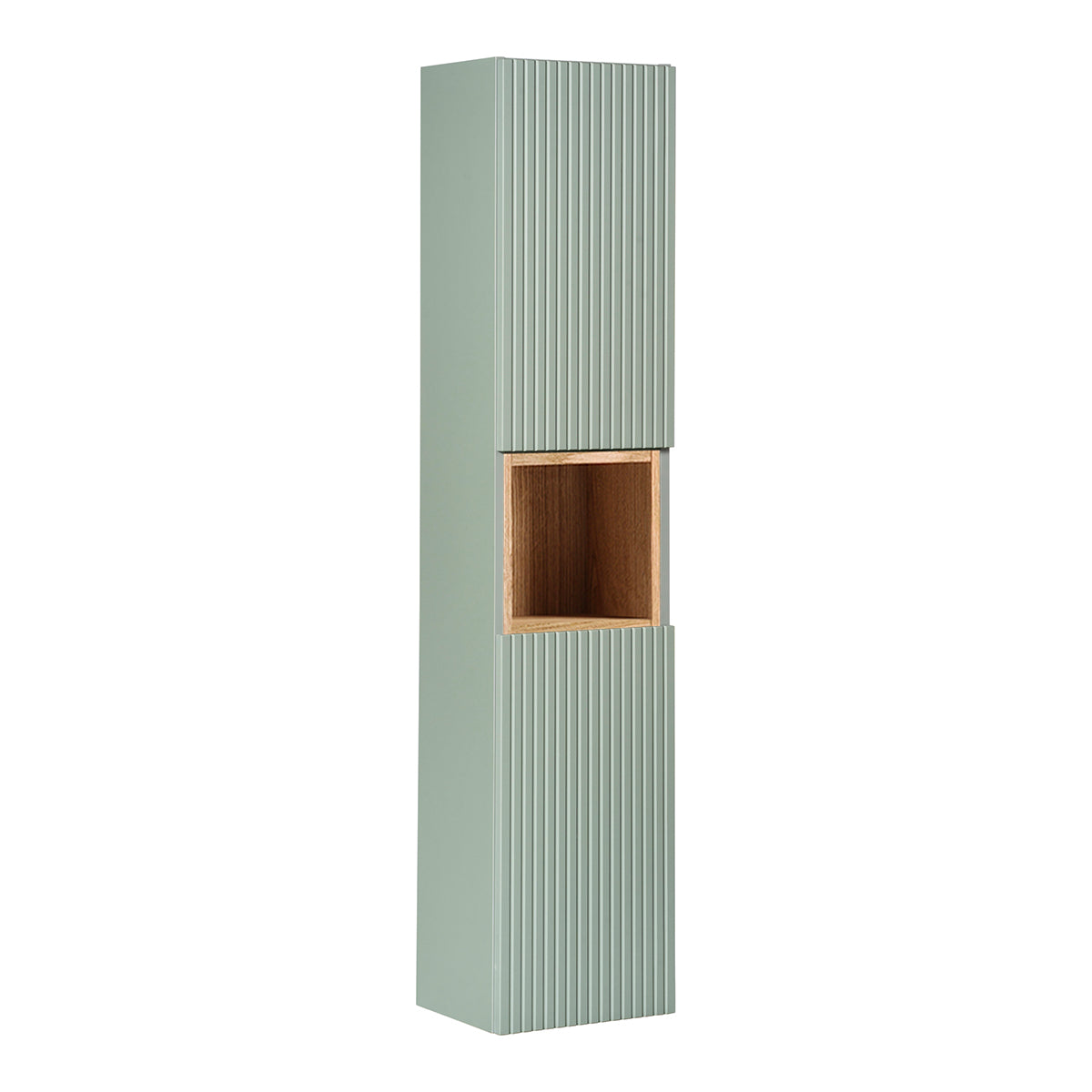 Ensemble meuble double vasque 140cm 4 tiroirs et colonne Jade Vert et Bois - vue 6