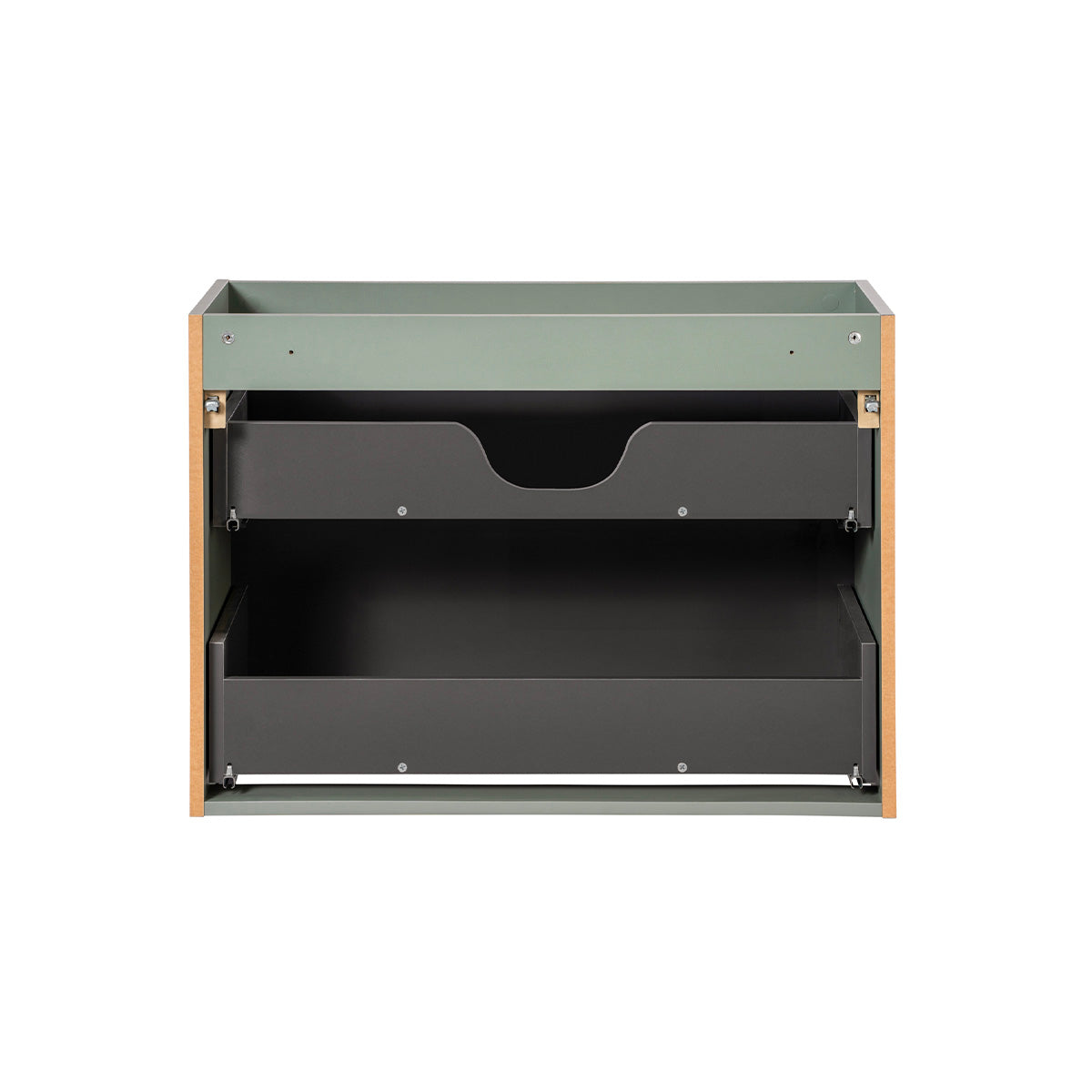Ensemble meuble simple vasque 120cm panier à linge et colonne Jade Vert et Bois - vue 11