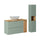 Ensemble meuble simple vasque 100cm et colonne Jade Vert et Bois
